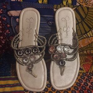Jessica Simpson Metal Sandals. Size 8.